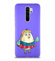 Xiaomi Redmi Note 8 Pro Soft Premier Kapak Bayan Puff Tasarımlı Silikon Kılıf - Mor (Şeffaf)
