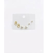 Zincir Detaylı Altılı Küpe - Kp00639