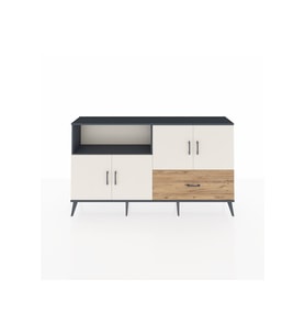 Arges Konsol 4 Raflı Tek Çekmeceli 4 Kapaklı 176x30x99 Antrasit-Aytaşı/Çam