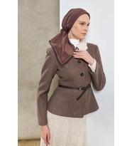 Labirent Desen Lyocell Monare Eşarp - 6424 (Tarçın)
