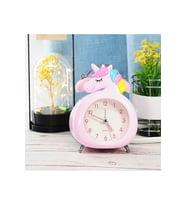 Alarmlı Unicorn Masa Saati, Pembe, 14x12,