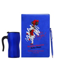 Sevgililer Gününe Özel Mavi Defter Kalem & Termos Mug Hediye Seti 17