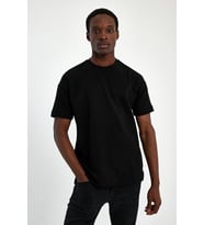 Explode -  Erkek Oversize Fit %100 Pamuk Kalın Dokulu Siyah T-shirt