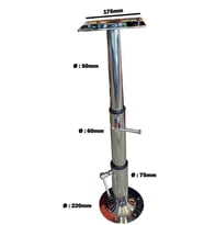 MASA VE KOLTUK AYAĞI 3 KADEMELİ KROM 33-78CM TEKNE, YAT VE KARAVAN