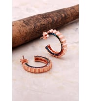 Rose Gümüş 19 Mm Mix Taşlı Halka Küpe 5038