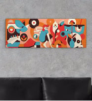 BK Gift Modern Soyut Tasarımlı Panorama Kanvas Tablo 150x50cm-17
