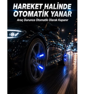 Northcity Hareketle Yanan LED Sibop Işığı 4'lü Araç Lastik Lambası - Otomatik ve Kolay Montajlı