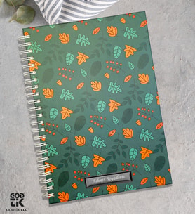 Kişiye Özel Co Notes Marka Koyu Yeşil Yaprak Modelli Defter GDTK-906111