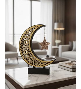3D Hilal Yıldız Masa Üstü Dekor 23X23 Cm Ramazan Konsept Tasarım