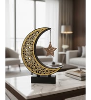3D Hilal Yıldız Masa Üstü Dekor 23X23 Cm Ramazan Konsept Tasarım