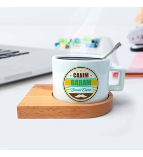 Kişiye Özel Canım Babam İsimli Lüks Çay Fincanı