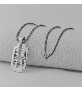 Jilet Tasarımlı 925 Ayar GümüşErkek Kolyesi