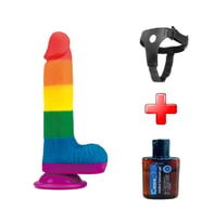 Lilitu Shop 19,5 cm Belden Bağlamalı Renkli Realistik Vantuzlu Dildo Penis
