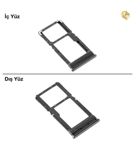 Xiaomi Poco X3 / X3 Pro Uyumlu Sim İç Yuvası Çiftli Gri Sim Kart Tepsisi Sim Kızağı Sim Çekmecesi