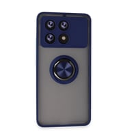 Xiaomi Poco X6 Pro Kılıf Montreal Yüzüklü Silikon Kapak - Lacivert