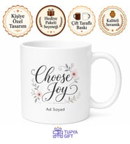 Choose Joy Temalı Neşeyi Seç İngilizce Kupa Bardak Motivasyon Hediye