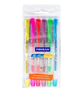 PENSAN 6 RENK NEON GEL KALEM SET