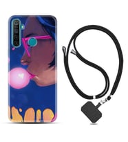 Realme 5i 5 Pro 6i 7 Pro 8 Kılıf Boyun Askılı Silikon Sakız ve Kız 1767