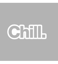 Chill. Araba Sticker siyah 16x6 CM (Beyaz)