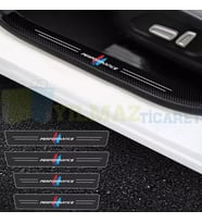 Bmw M Performance Logo Karbon Kapı Eşiği Oto Sticker Etiket Yapıştırma Araba 4 Parça