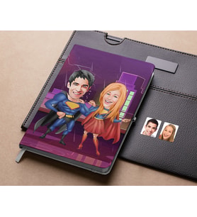 Bk Gift Kişiye Özel Süper Kahramanlar Karikatürlü Beyaz Defter-1 , Arkadaşa Hediye , Sevgiliye Hediye