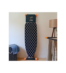 Büyük Boy İpli Stoperli Keçe Ütü Masası Kılıfı 55x140cm Damask Siyah