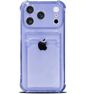 Teknomoda Apple iPhone 17 PRO Kılıf Kartlıklı Anti Şok Korumalı Şeffaf Silikon Lila