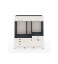 Kronos Dolap 8 Raflı 4 Çekmeceli 3 Askılı 220x59x243 Antrasit-Aytaşı/Aytaşı
