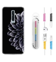 Oppo Reno 2Z 4 Lite 4 Pro 5 6 7 A31 Kılıf Kablo Koruma Spiral Silikon Çiçekler 1639