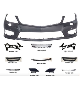Mercedes C Serisi W204 Ön Tampon Amg Set (Panjur Ve Led Hariç) 2011 Sonrası Uyumlu