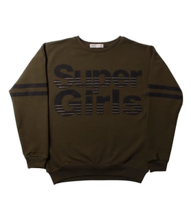 Toontoy Kız Çocuk Sweatshirt Super Girls Baskı Ve Taş (Haki)