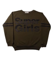 Toontoy Kız Çocuk Sweatshirt Super Girls Baskı Ve Taş (Haki)
