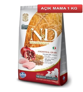 ND Düşük Tahıllı Tavuklu Narlı Yavru Köpek Maması 1 Kg AÇIK