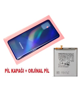 Samsung Galaxy A31 A315 Arka Pil Batarya Kapağı + PİL MAVİ