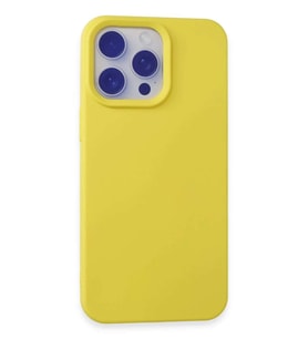 iPhone 15 Pro Max Kılıf Nano içi Kadife Silikon - Sarı