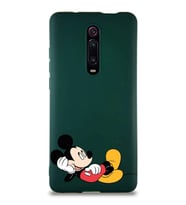 Xiaomi Mi 9T Pro Soft Premier Kapak Mickey Mouse-F Tasarımlı Silikon Kılıf - Yeşil (Şeffaf)