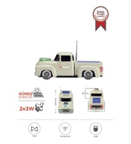 Torima D44 Bej Kamyon Bluetooth Hoparlör FM-USB-TF Destekli Güneş Enerjili Speaker