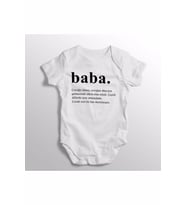 Baba Kelime Anlamı Yazılı Baskılı Bebek Zıbını