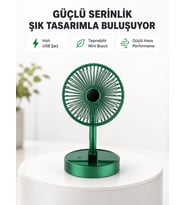 Katlanabilir Mini Fan - 3 Kademeli Soğutma, Şarjlı