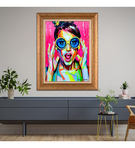 Altın Varaklı Paspartulu Çerçeveli Tablo a1187