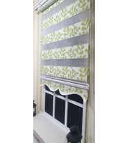 Zebra Stor Perde Yeşil Beyaz Etek Dilimli ST 032