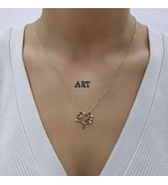 Renkli Hayat Ağacı Rose Kaplama 925 Ayar Gümüş Kolye (Karışık)