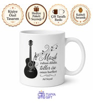 Tellerin Efendisi Gitarist Çay Kupası - Gitar Hediye Bardak Müzisyen Kupa