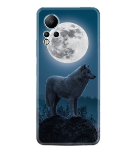 Infınix Note 12 Kılıf Resimli Desenli Silikon Platinium Series Moon Wolf 1820