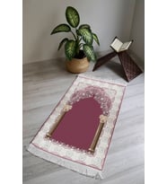 Dijital Baskı Kaymaz Tabanlı Yıkanabilir Püsküllü Seccade SCD0017