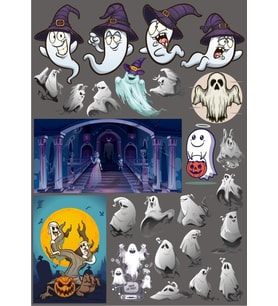 Sevimli Hayalet Sticker Set 28 Parça Telefon, Tablet, Defter, Laptop Sticker