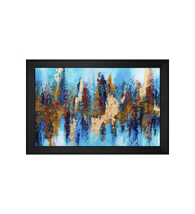Soyut Şekiller Motifli Kanvas Tablo 50 x 70 cm Siyah Çerçeve
