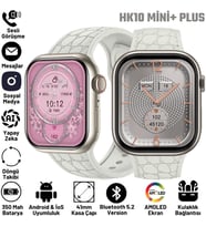 Watch HK 10 + Mini Plus Uzay Gri AMOLED Ekranlı Akıllı Saat 41mm, 2GB Depolama, iPhone & Huawei Uyumlu 8,9,10