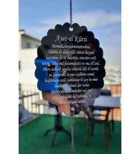 Şık Pleksi Dikiz Aynası Süsü, Ayetli, Gümüş Detaylı, Zarif ve Modern Tasarım