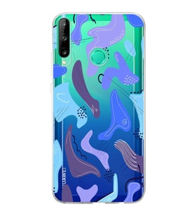 Huawei P40 Lite E Uyumlu Kapak Abstrackt Tasarımlı Şeffaf Silikon Kılıf